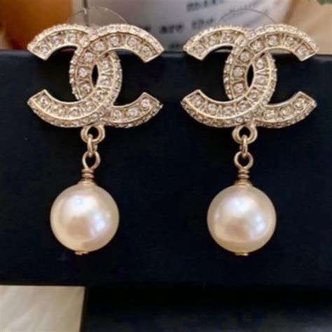 chanel clip earrings with pearl|authentic Chanel pearl earrings.